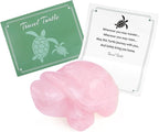 QINJIEJIE Rose Quartz Crystal Travel Turtle Figurines Healing Crystals Best Travel Gifts for Women Men Travelers Sea Turtle Lovers Office Desk Decor Good Luck Gifts for Traveling Abroad