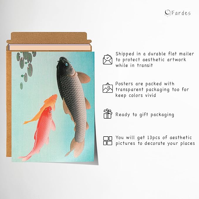 Fardes Eclectic Home Decor, Maximalist Wall Decor for Bedroom, 13 pcs of Eclectic Room Decor Aesthetic Pictures, Maximalist Wall Prints for Dorm Decor