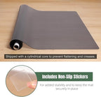 Plastic Floor Mat for Home, 8' x 10' Waterproof Area Rug for Living Room, Area Rug for Dining Table, Non-Slip Vinyl Floor Protector Desk Mat for Outdoor Indoor, Semi-Transparent Black