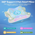 Cervical Neck Pillow, Side Sleeper Pillow for Neck Shoulder Pain Relief, Contour Memory Foam Cooling Pillow for Back Stomach Sleepers, Ergonomic Orthopedic Pillow