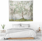 HZOHNAGO Japanese Tapestry Tree Misty Garden Lake Printed Wall Tapestry Ink Painting Wall Hanging for Bedroom Living Room Dorm 60" W x 50" H