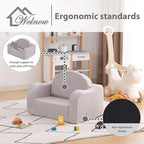 Welnow 2-in-1 Kids Sofa Chair, Convertible Toddler Chair Flip Out Children Sofa Chair with Wave Armrests Folding Kids Play Sofa with Side Pockets & Removable Cover Armchair for Girl or Boy