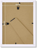 Vittanly 6x8 Picture Frames Set of 9, Shatter Resistant Plexiglass, Display 4x6 Pictures with Mat or 6x8 without Mat, Photo Frames for Wall or Tabletop, Engineered Wood, White