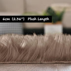Goolela Furry 2x6 Fluffy Faux Sheepskin Beige Washable Shag Rug for Living Room Bedroom Sofa Cute Room Decor Rectangle