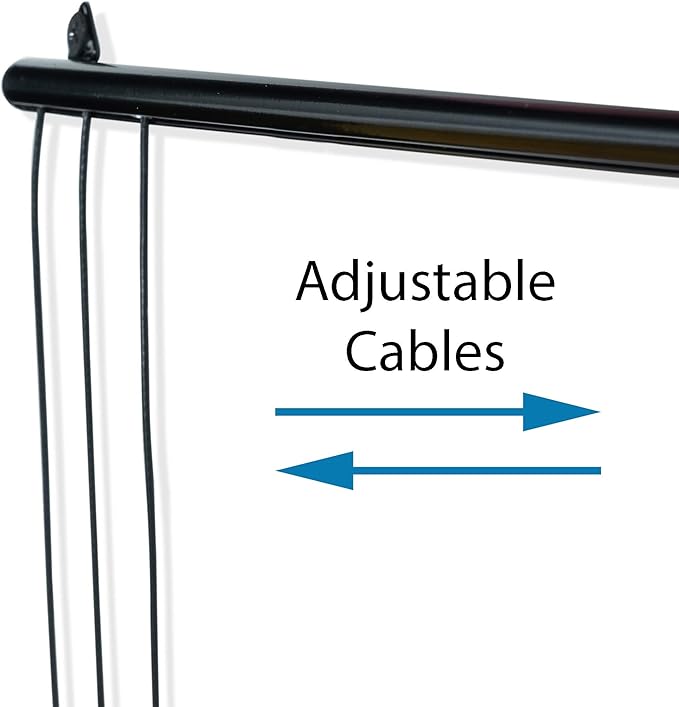 You Have Space 2 Pack Hanging Picture Display Photo Holders with Metal Cable Strings and 40 Magnetic Clips Metal Black