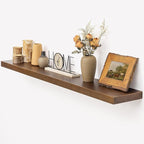 Marsmiles Floating Shelves for Wall - 48 Inch Dark Wood Floating Shelves Set of 1-48 Inch Wide x 7.7 Inch Deep x 1.6 Inch Thick Rustic Wooden Shelves for Room Wall