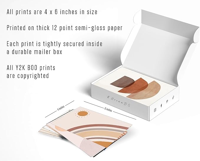 Y2K BOO Boho Wall Collage Kit - 50 Pictures for Room Aesthetic, Perfect Decor for Teen Girls and Dorms, Posters and Prints for Bedrooms and Living Spaces