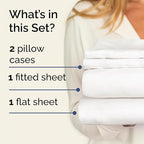 Twin Sheets Set 4 Piece - Includes 2 Pillowcases - Bed Sheets Twin Size - Soft Hotel Luxury Bedding - Cooling, Comfy & Breathable - 1 Flat & 1 Fitted & 2 Pillowcases w/ Deep Pockets - Antique White