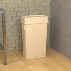 23 Gallon Beige Slim Jim Trash Can with Drop Shot Lid