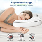 Basic Beyond Cervical Neck Pillow for Neck Pain Relief, 17*25*2.4 Cervical Pillow for Neck Correction, Memory Foam Ergonomic Pillow with Good Neck Support, Orthopedic Pillow for Back and Side Sleepers