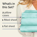 Twin XL Sheets Set 4 Piece - Includes 2 Pillowcases - Bed Sheets Twin XL Size - Soft Hotel Luxury Bedding - Cooling, Comfy & Breathable - 1 Flat & 1 Fitted & 2 Pillowcases w/ Deep Pockets - Spa Blue