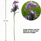 10-Bud Artificial Lily Flowers, 4 Pcs Fake Outdoor Flowers, UV Resistant Faux Flowers for Outdoor Planters, Silk Flowers for Wedding Decoration (Purple)