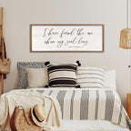 I Have Found The One Whom My Soul Loves Sign Wall Art Decor 32"x12" Modren Master Bedroom Above Bed Wood Framed Song of Solomon 3:4 Large Living Room Bible Verse Wall Hanging (Wood)
