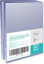Binditek 200 Pack 10 Mil PVC Binding Report Covers, 8.5 x 11 Inches, Letter Size, Square Corners, Un-Punched, Office Supplies