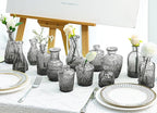 20 Pcs Black Glass Bud Vases- Set Gray Small Vases for Flowers, Vintage Style Cute Glass in Bulk for Centerpieces Rustic Decorative Flower Wedding Table Home Decor