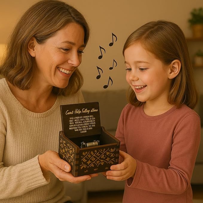 Can't Help Falling in Love Wooden Music Box for Women, Men, Girlfriend, Boyfriend, Wife, Husband – Romantic Couple Gift for Birthday or Valentine’s Day