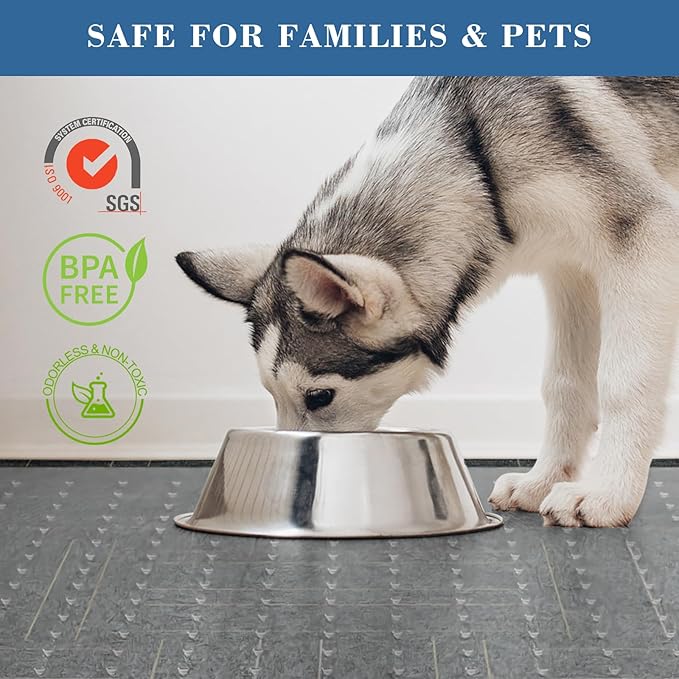 Tydle Chair Mat for Carpet, 60" x 50" Chair Mat for Carpeted Floors, Non-Slip Computer Under Desk Plastic Floor Mat for Work Gaming Chairs, Heavy Duty Carpeted Floor Protector for Home Office (Clear)