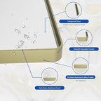 WEER Gold Bathroom Mirror, 40X30 Inch Brushed Gold Metal Frame Mirror, Rounded Rectangle Gold Bathroom Vanity Mirror for Wall, Tempered Glass, Anti-Rust, Hangs Horizontally or Vertically