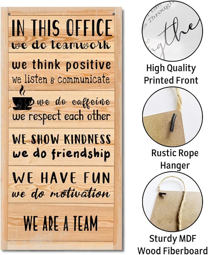 We Are A Team Motivational Quote Sign, In Office quote, Hanging wooden Sign, Gift for Leader Inspiring H1
