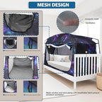 Bed Tent,Portable Privacy Sleeping Bed Canopy,Blackout 90% Drapes for Kids and Adult,Indoor Space Tent with Breathable Large Mesh Windows