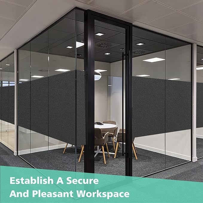 Volcanics Blackout Window Film with Installation Tools, Privacy Frosted Sun Blocking Black Window Cover Room Darkening Window Tint for Home Static Cling 100% Light Blocking 35.4 x 78.7 Inches