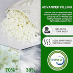 JJDANFILL Rayon Derived from Bamboo Pillow for Sleeping, Shredded Memory Foam Pillow Standard Size Set of 2, Adjustable Cooling Bed Pillow for Side Back Stomach Sleeper with A Washable Cover 20x26