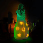 Mother-Daughter Glow in The Dark Candle Holder Statue with Flickering LED Candle | Hand-Painted - Unique Gifts for Mother's Day, Christmas, Birthday | Greeting Card Included