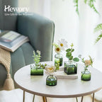Hewory Small Glass Bud Vases for Centerpieces 40pcs Green Sturdy Cute Flower Vases Bulk, Mini Bottle Vase for Wedding Home Decor Birthday Party Events Mother's Day Bridal Shower Gifts Table Decor