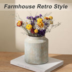 Farmhouse Vase for Home Decor, Vintage Rustic Terracotta Flower Vase Suitable for Home Decor, Living Room, Shelf, Dining Table. 7IN （Rust Green） ZSHLXM