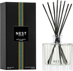 NEST New York Reed Diffuser, Amalfi Lemon & Mint - 5.9 fl oz - Fragrance for Up to 90 Days - Reusable, Refillable Glass Holder - Includes 8 All-Natural Reed Sticks - Flame Free