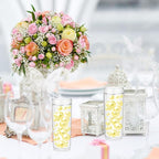 100PCS Light Yellow Faux Pearls Beads for Centerpiece Vases, Vase Filler Faux Pearls, No Holes Filler Beads for Easter Party Anniversary Birthday Wedding Table Decor, 14/20/30mm