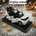 Model Car Compatible 1/32 RAV4 Toy Car Alloy Diecast Collectible Model with Light and Sound Toy Vehicle for Boys Kids Toddler Gift White Car