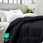 Bare Home Duvet Insert Comforter - Twin/Twin Extra Long - 8 Duvet Loops - Goose Down Alternative - Ultra-Soft - Premium 1800 Series - All Season Warmth - Bedding Comforter (Twin/Twin XL, Black)