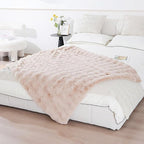 UKELER Faux Fur Throw Blanket Plush Thick Fleece Blanket Fluffy Cozy Soft Warm Blankets Throws for Bed, Couch, Sofa, Office, Camping 50''x60'' Camel