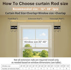 Gold Curtain Rods 2 Pack Set Adjustable,16-48 Inch Heavy Duty Telescoping 1 Inch Diameter Metal Window Rod Extendable Mounting Brackets Luxurious Gold Finish Home Decor Easy Install Multi-Window