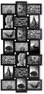Jerry & Maggie 4X6 Collage Picture Frames for Wall Decor, 21 Opening Collage Wall Hanging for 6x4 Photo, Multi Picture Frame Set with One-piece Design Black