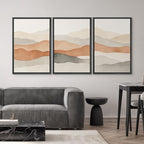 SIGNWIN Framed Canvas Print Wall Art Neutral Earth Tone Landscape Minimalist Mountain Silhouette Photography Modern Art Minimalist Black and White for Living Room, Bedroom, Office - 24"x36"x3 Black