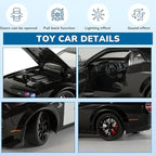 Police Cars for Kids Ages 3-5,1/24 Diecast Cars Hellcat Toy Car Collectibles Model Kit with Pull Back,Hell Cat Toy Police Car with Lights and Siren for Kids 3+ Year Olds