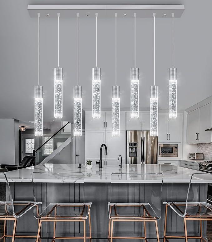 Modern Crystal Chandeliers LED Flush Mount Ceiling Chandeliers for Living Room High Ceiling Entrance Foyer Lobby Bedroom Gold