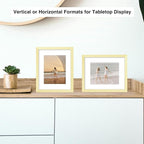 12 Packs 8.5 by 11 Picture Frames, Display 6x8 with Mat or 8.5x11 Without, for Award Certificate Diploma Document, 8.5 x 11 Frames Bulk Set of 12 Photo Frames Set for Wall and Tabletop, Gold