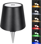 DUSKTEC Wireless Wine Bottle Lampshade, 8 RGB Modes, Light Temperature 3000-6500K, Rechargeable Touch Wine Bottle Lamp, Portable Wireless Lamp, Bar Lights, Party, Gift (Black)