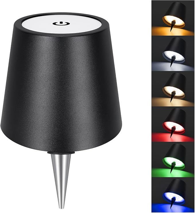 DUSKTEC Wireless Wine Bottle Lampshade, 8 RGB Modes, Light Temperature 3000-6500K, Rechargeable Touch Wine Bottle Lamp, Portable Wireless Lamp, Bar Lights, Party, Gift (Black)