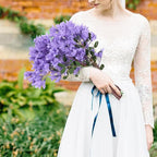 IPOPU 4Pcs Dark Purple Artificial Delphiniums, 24.8 Inch Long Stem Artificial Jacaranda Flowers for Tall Vases, Fake Delphiniums for Artificial Flower Arrangements, Home Party Decorations