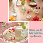 Bud Vases Set of 24, Glass Bud Vase in Bulk, Clear Bud Vases for Centerpieces, Small Vases Flowers Vintage Vases for Rustic Wedding Home Decor Floral Arrangements Mini Glass Bud Vase