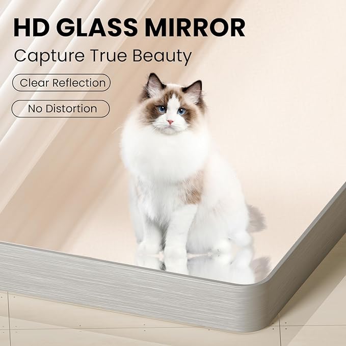 Brushed Nickel Bathroom Mirror 20x30 Inch, Brushed Silver Metal Frame Mirror Wall Mounted, Rounded Rectangle Bathroom Vanity Mirror, Tempered Glass, Anti-Rust, Horizontal/Vertical