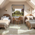 Topllen Washable Area Rug - 5'x7' Boho Living Room Rug, Non-Slip Soft Rugs Indoor for Bedroom Dining Room Office, Vintage Throw Large Carpet Stain Resistance (Green, 5x7ft)