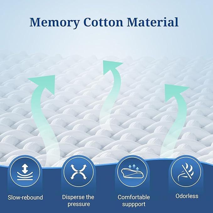 Cervical Pillow for Pain Relief Sleeping, Memory Foam Orthopedic Contour Neck Pillows for Bed with Breathable Pillowcase, Ergonomic Neck Support Pillows for Side, Back and Stomach Sleepers[Blue]