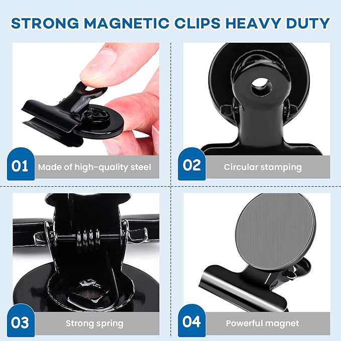 DIYMAG Hanging Photo Magnetic Clips, 20 Pack Fridge Magnets Heavy Duty Holder Party Graduation Collage Picture Display Diy Clip for Refrigerator Home Whiteboard Office Locker Classroom Balck