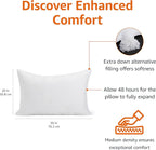 Amazon Basics Down Alternative Bed Pillow, Medium Density for Back and Side Sleepers, Queen - Pack of 2, White, 30 in L x 20 in W