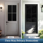 Haton Blackout Window Film, Frosted Privacy Cover for Glass, Sun Light Blocking Black Out Window Tint, Static Cling Room Darkening Heat Control Shades for Home Day and Night, Black 17.5" x 78.7"